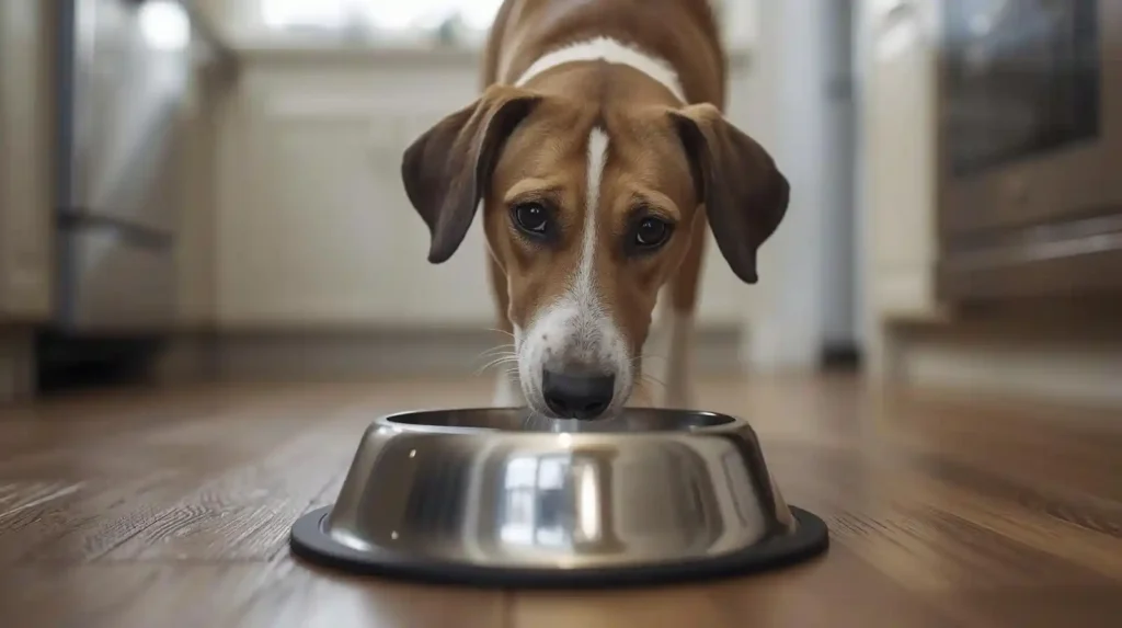 dog reacting metallic smell