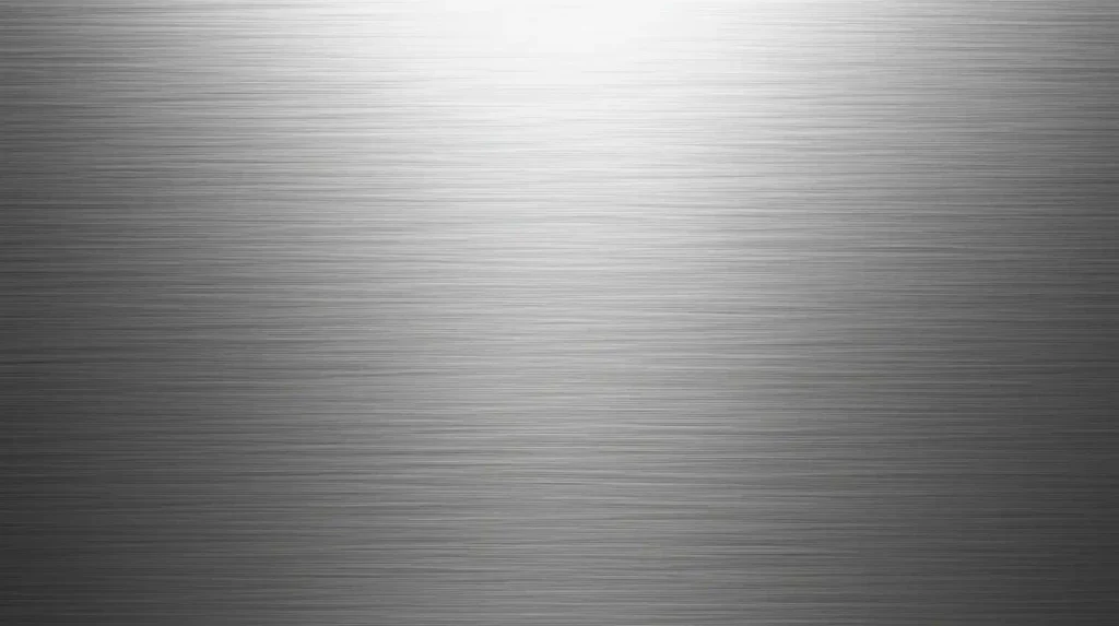 Close-up view of stainless steel metal texture and polished finish